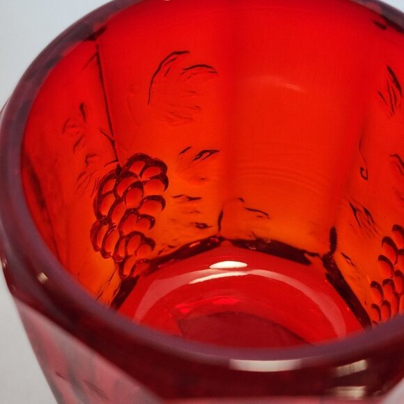 Wright Paneled Grape Ruby Wine Glass 4" Westmoreland vtg sweet wine liqueur - Picture 4 of 8